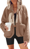 Nirovien Womens Fuzzy Fleece Jacket Button Down Sherpa (Style X5XZ)