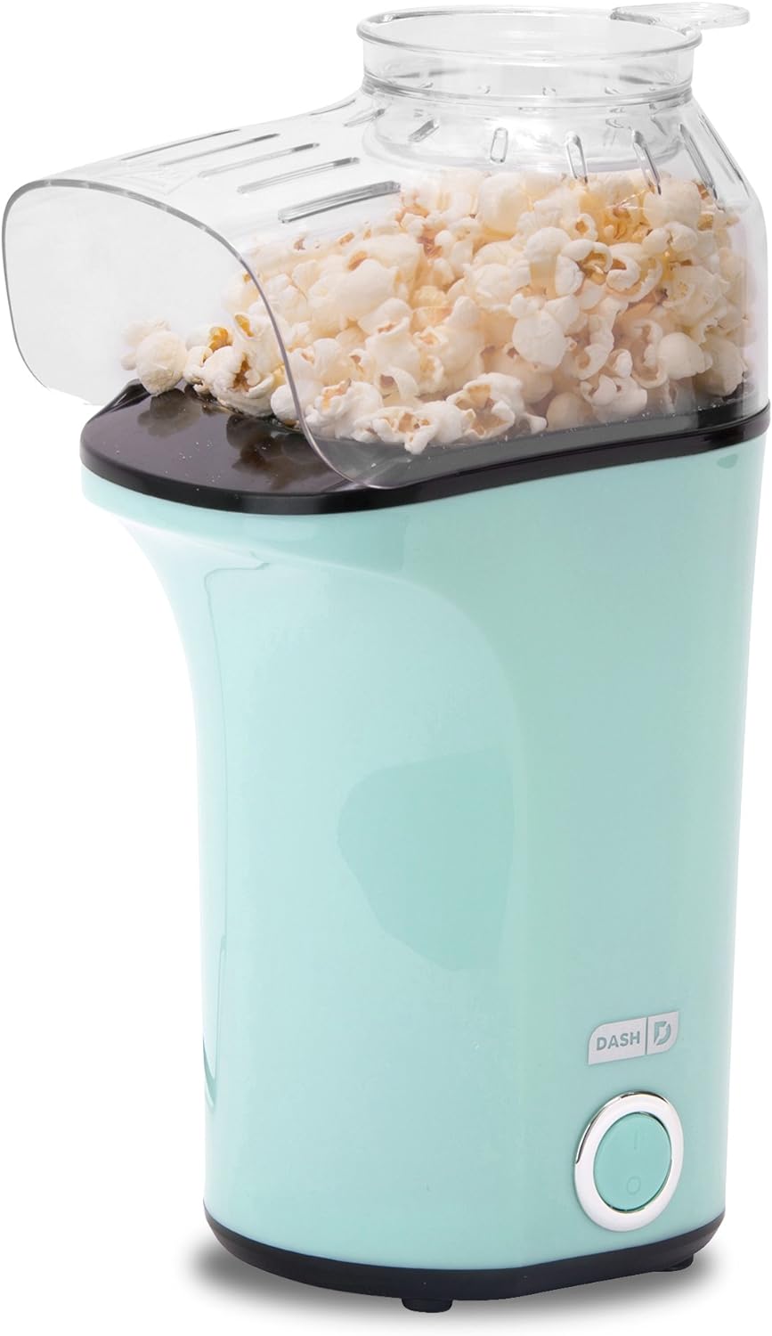DASH Aqua Popcorn Machine - Pops Delicious Popcorn Quickly!