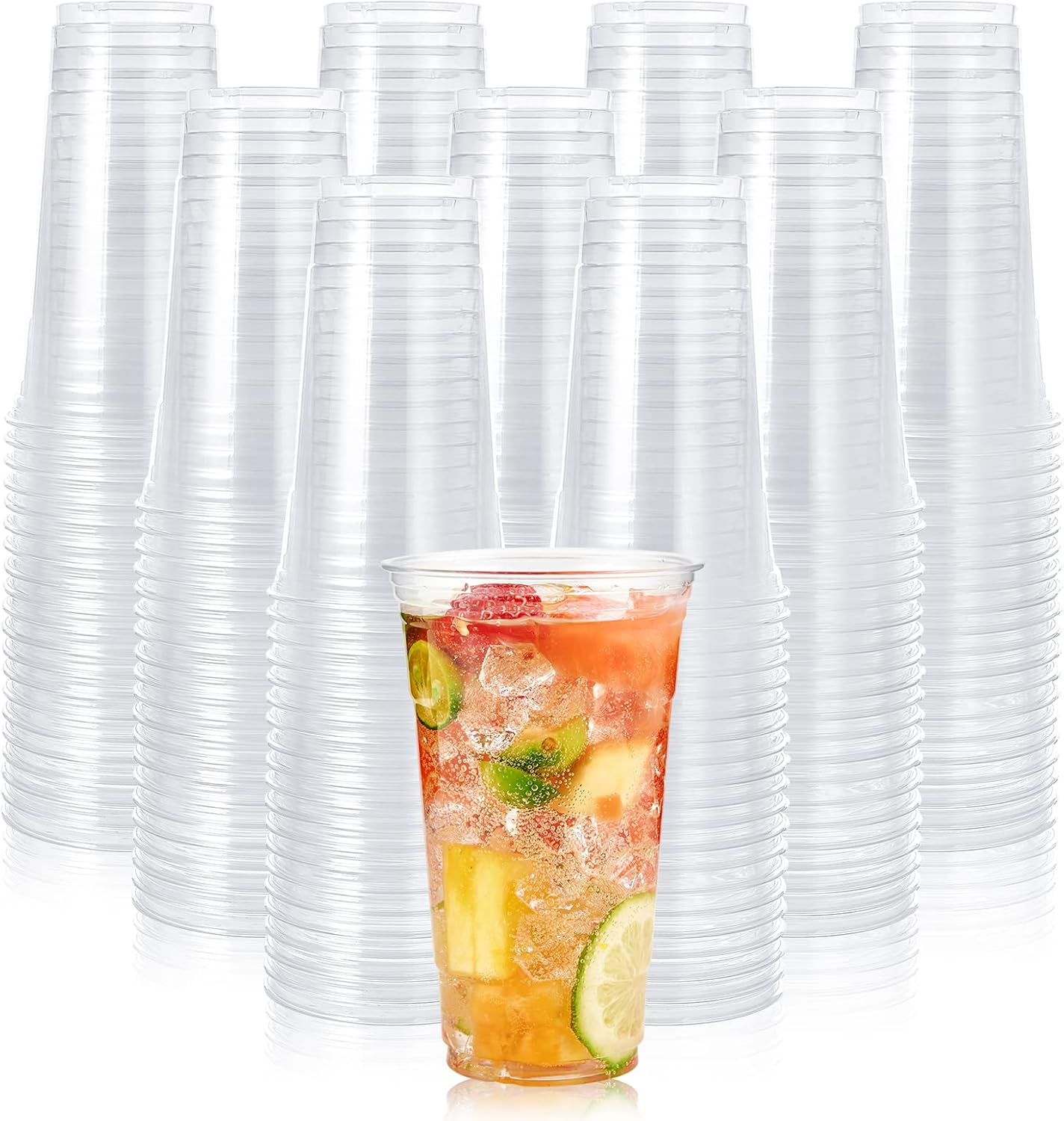 600 Pack 24 oz Clear Plastic Cups for Cold Drinks and Parties