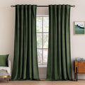 MIULEE Velvet Blackout Curtains - Luxe Olive Green 96