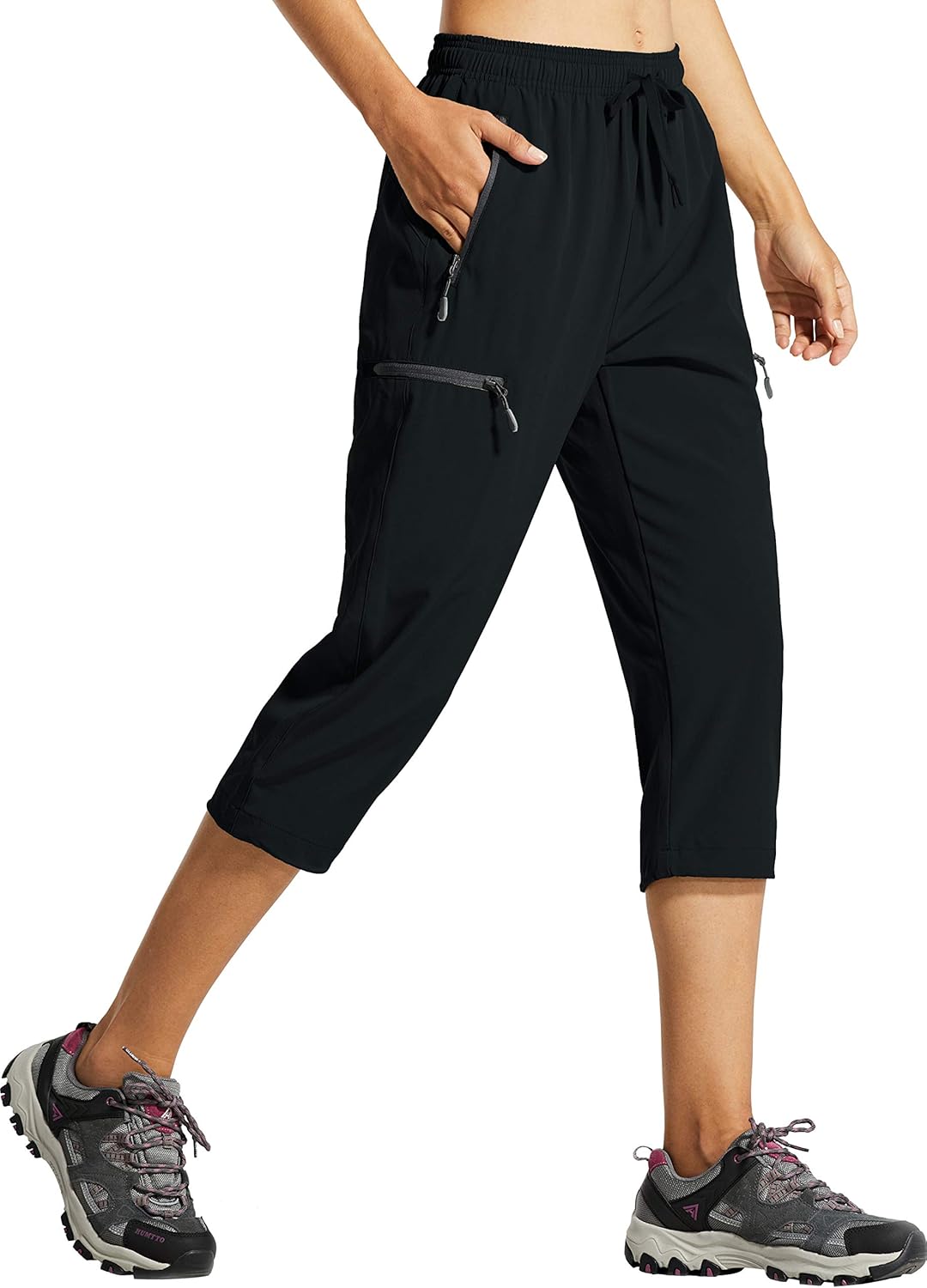 Libin Women's Capri Pants Lightweight Quick Dry Cargo Hiking Capris