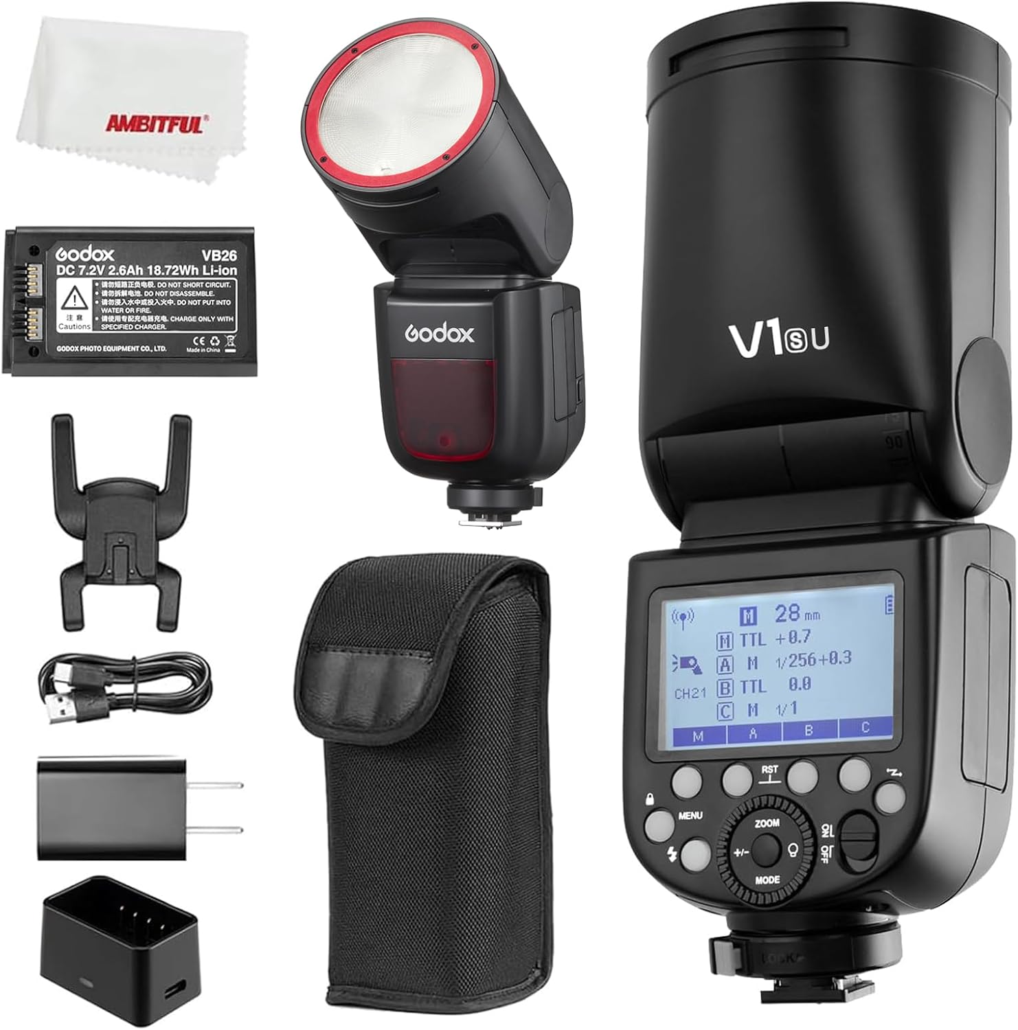 Godox V1 Flash Speedlight for Sony: 76Ws TTL Round Head