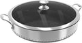 316L Stainless Steel 7QT Saute Pan Hexagon Nonstick Wok with Lid