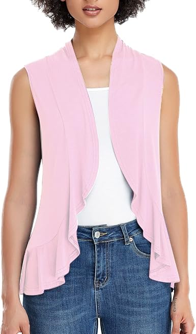 Xeoxarel Women's Sleeveless Cardigan Open Front Vest for All Sizes