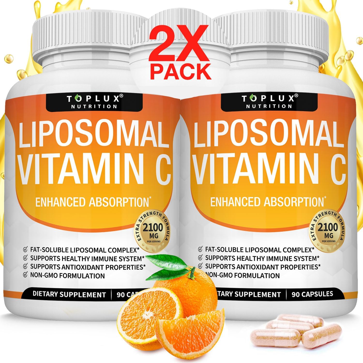 Liposomal Vitamin C 2100mg for Immune Support and Antioxidant