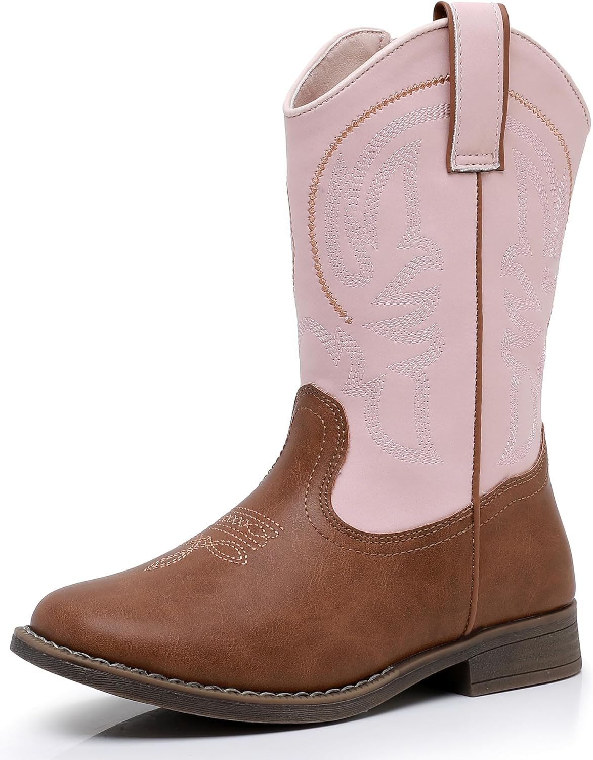 Felabo Boys Cowboy Boots with Square Toe and Side Zipper