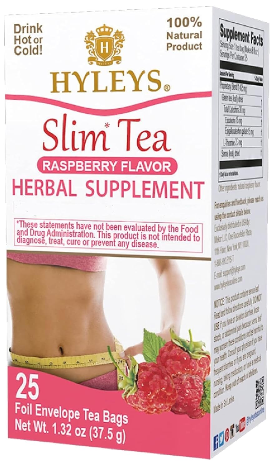 Hyleys Slim Tea Raspberry Flavor for Weight Loss and Detox