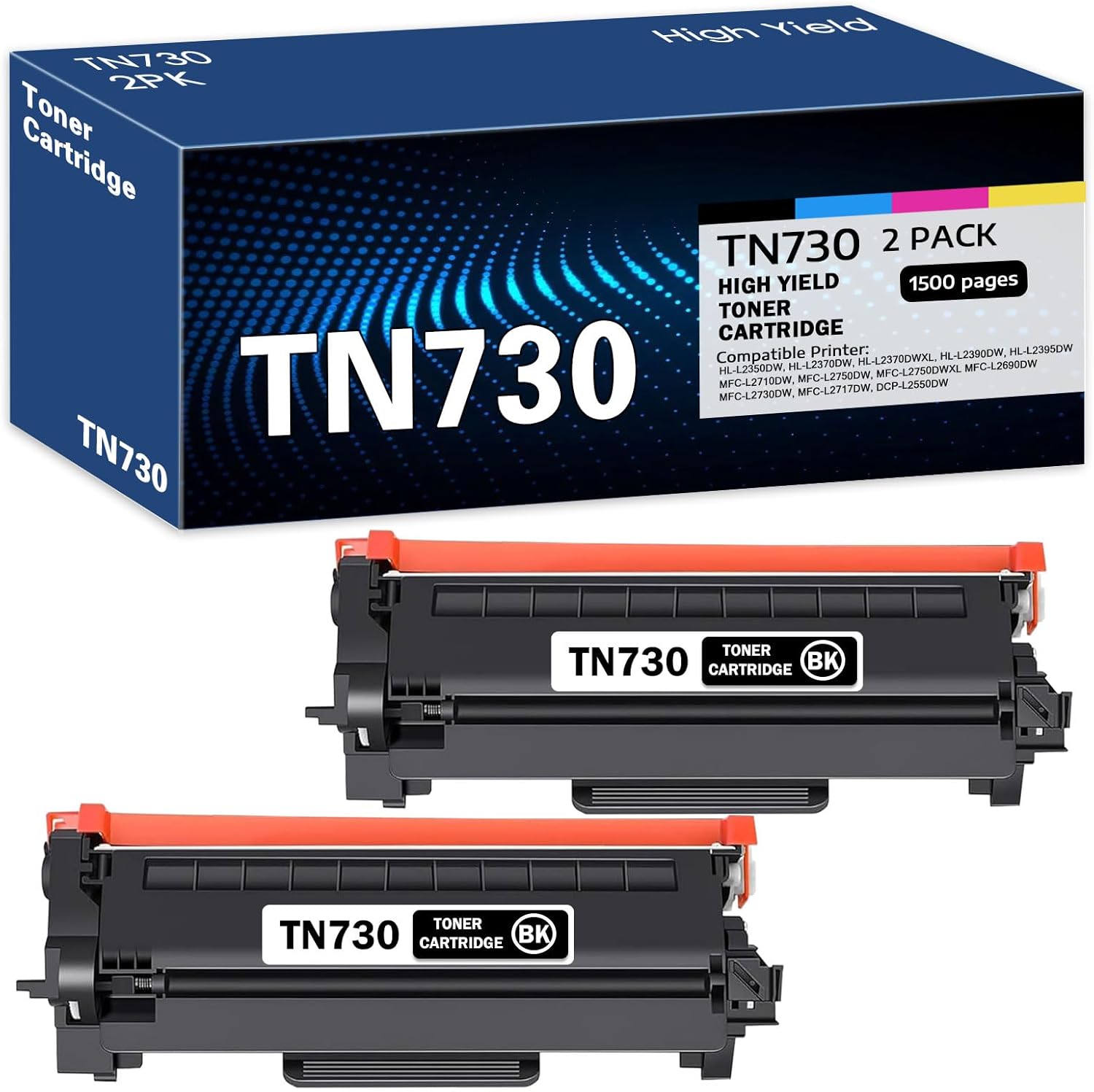 TN730 Compatible Toner Cartridge Replacement for Brother Printers