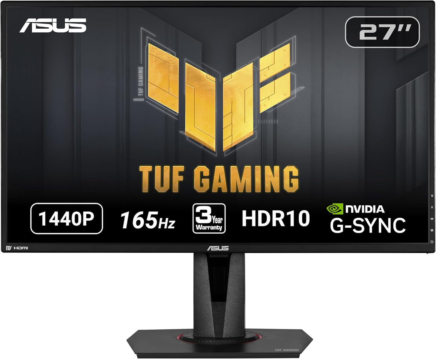 ASUS TUF 27 Gaming Monitor - 2K HDR, 165Hz, 1ms Response, G-SYNC Compatible