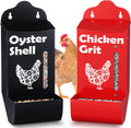 Chicken Coop Accessories Oyster Shell & Grit Feeder Set - No-Waste