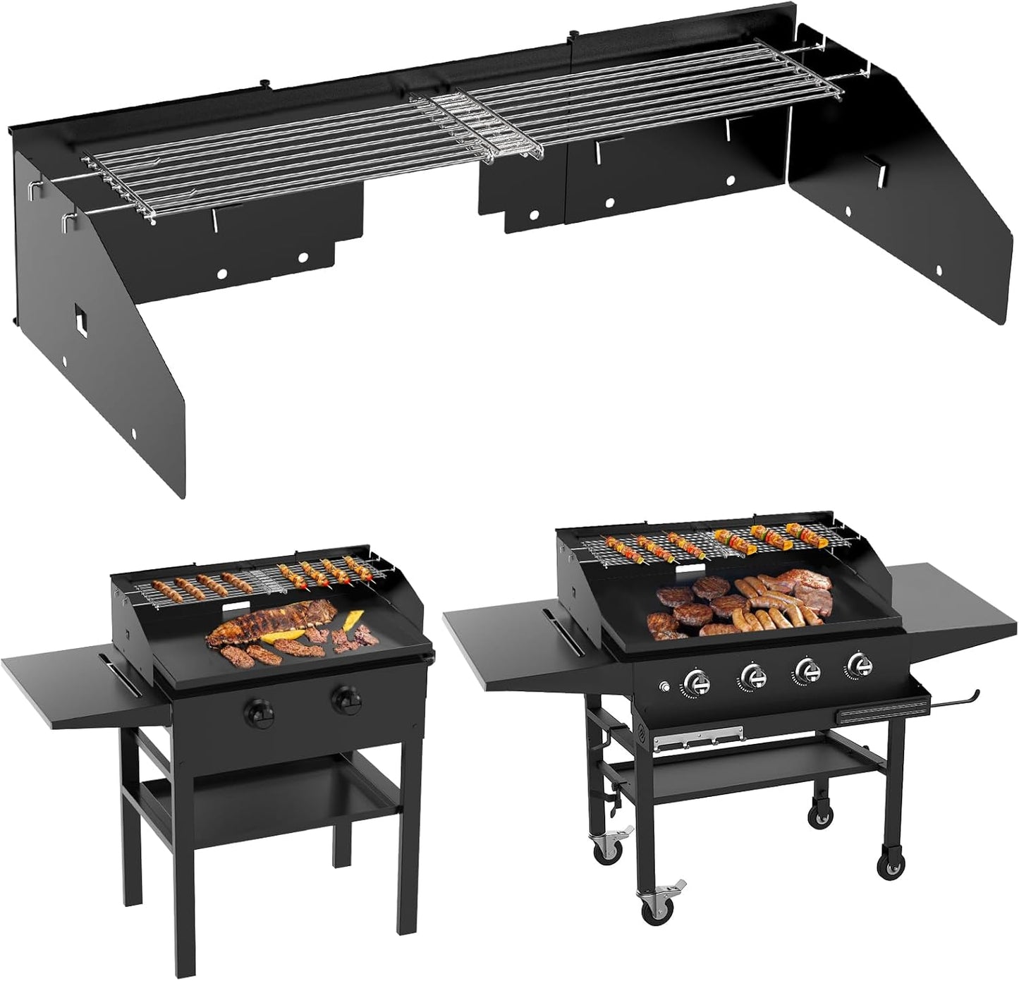 Universal Wind Guard and Warming Rack Set for Griddles 28in-36