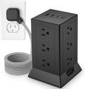 Hozzx Power Strip Tower: 12 AC Outlets, 4 USB Ports, Surge Protector