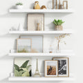 Floating Picture Ledge Shelves for Wall Set of 4 - Sturdy Display