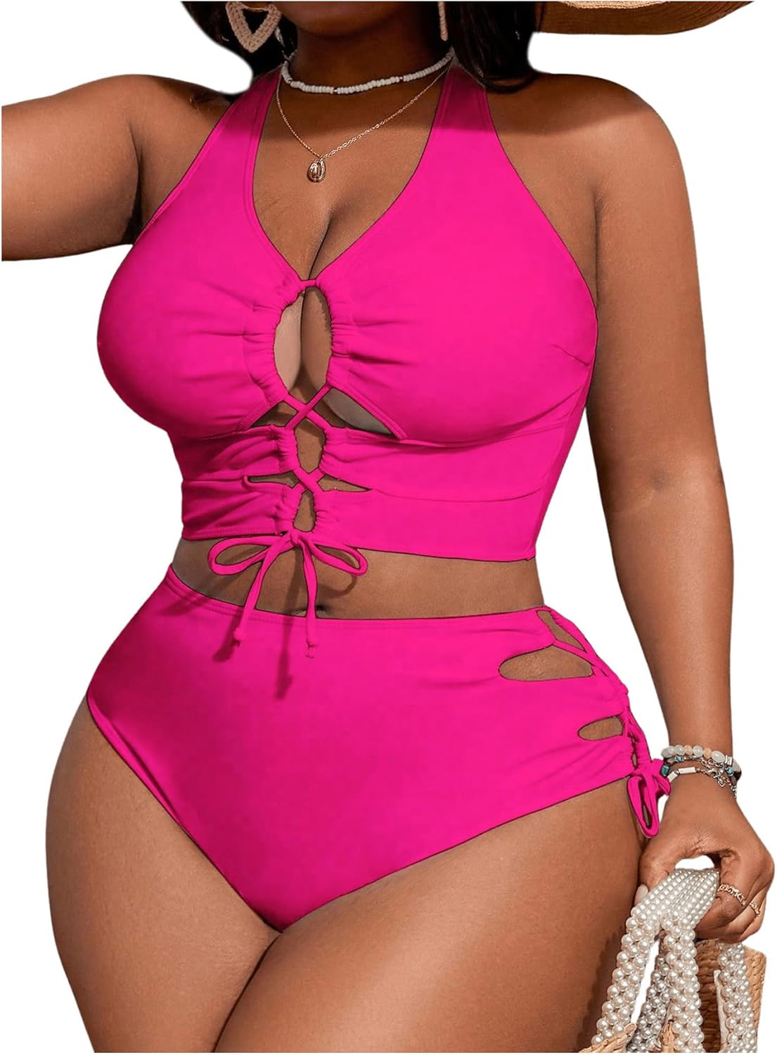 SOLY HUX Women's Plus Size Bikini Set for Stylish Beach Days