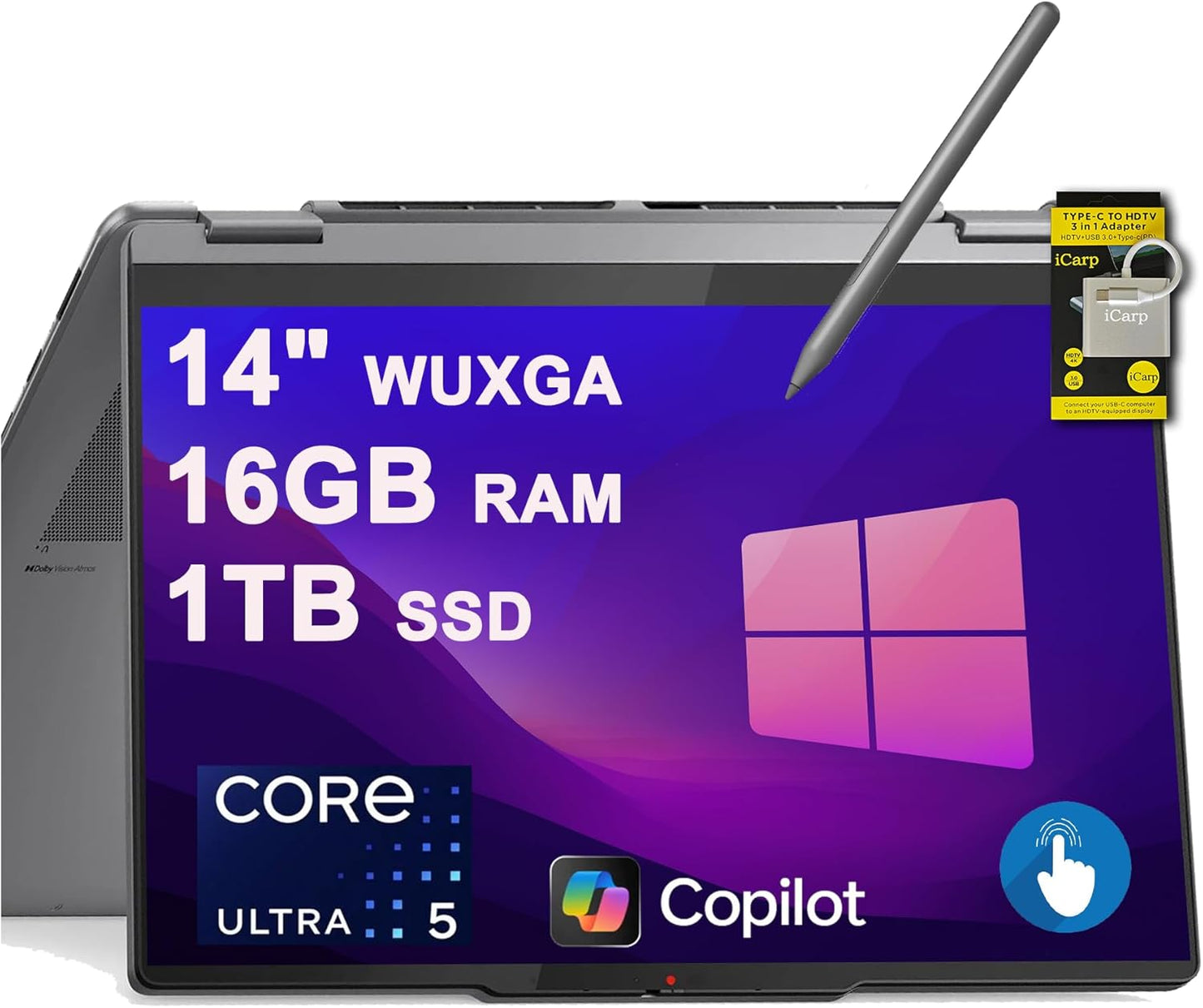 Lenovo Yoga 7 2-in-1 Laptop with 14in OLED Touch Display