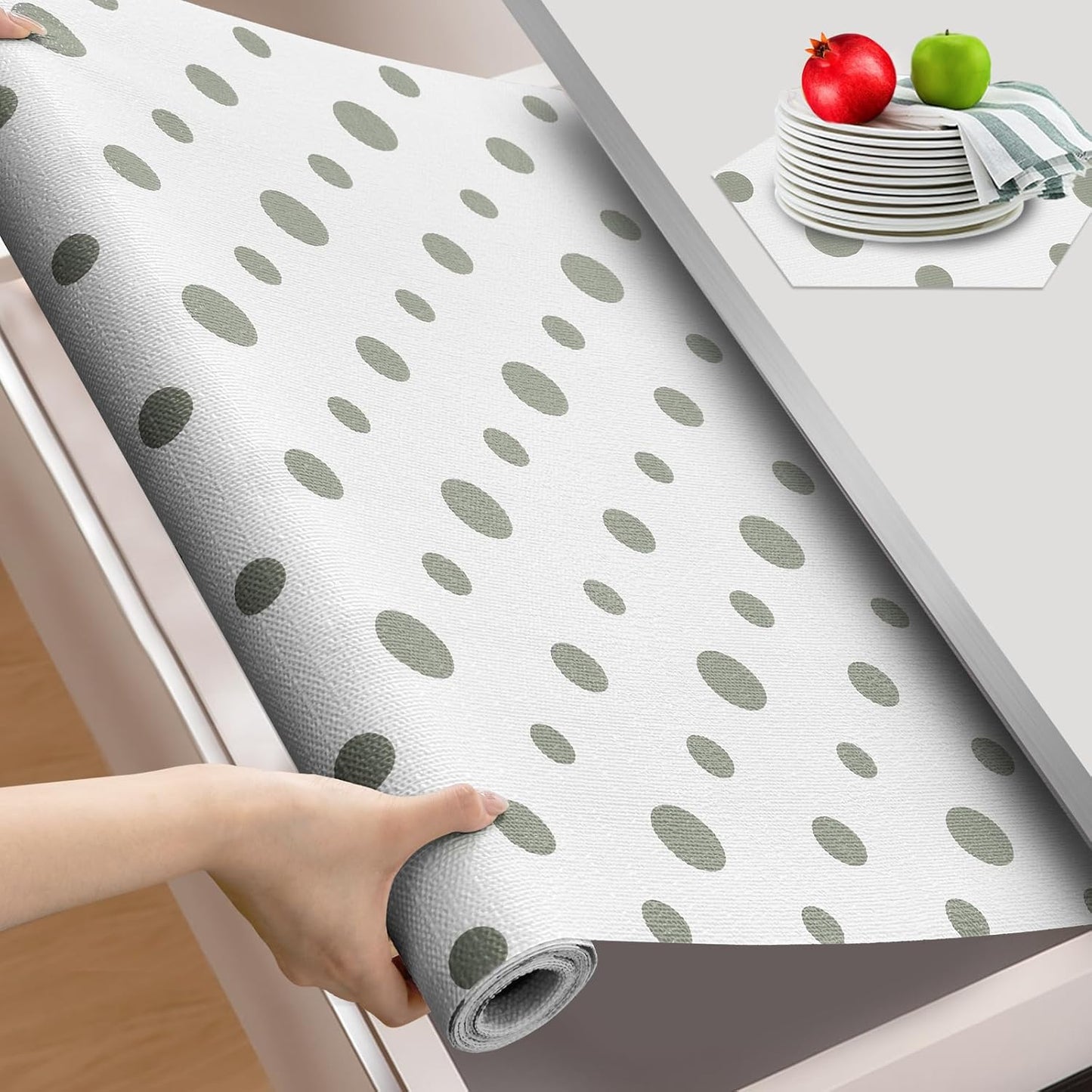 Beautysaid Non Adhesive Non Slip Shelf Liner for Kitchen Cabinets