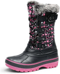 Boys Girls Snow Boots - Water-Resistant Warm Cozy Mid Calf