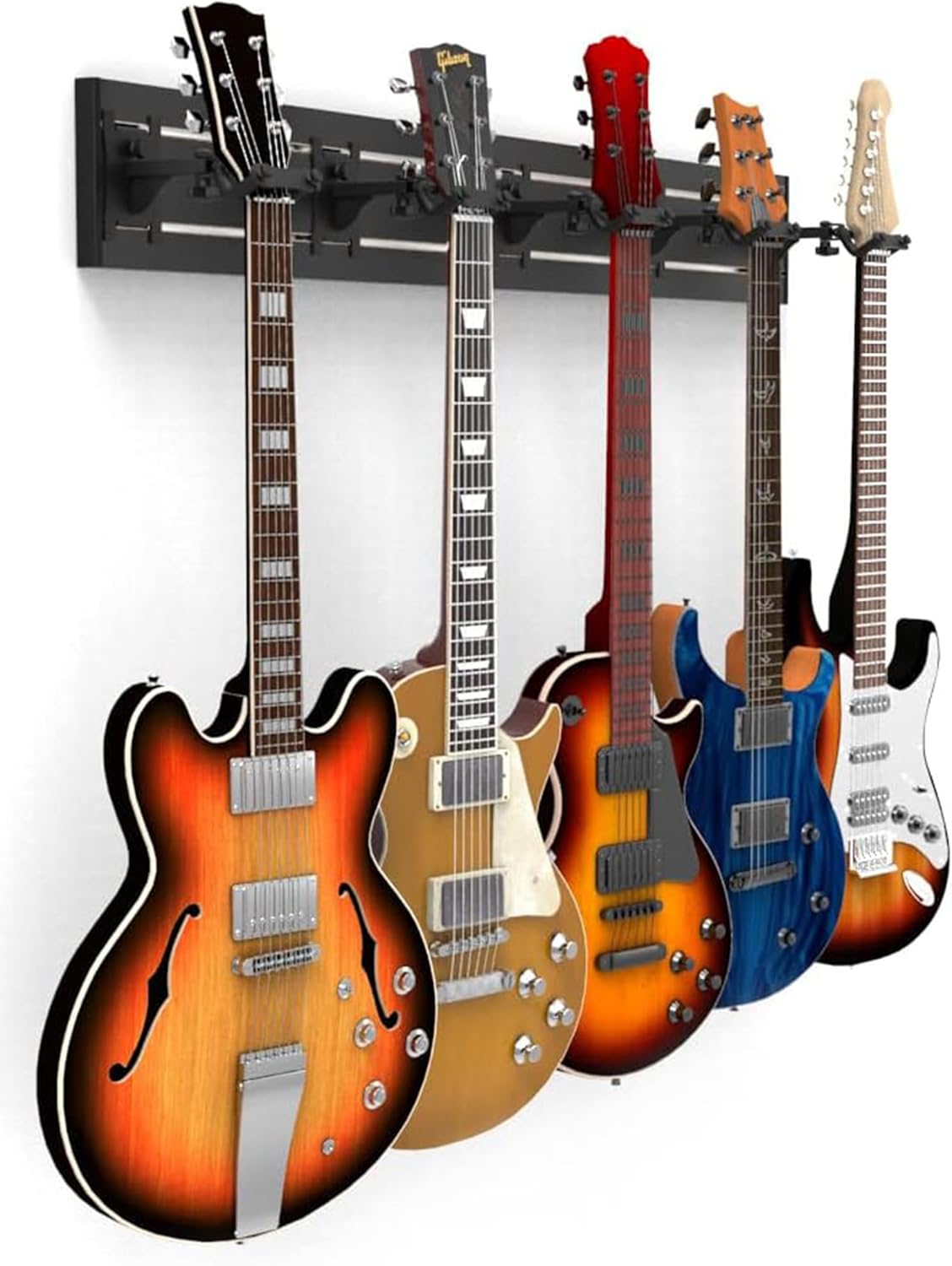 DLDIRECT Multiple Guitar Wall Mount with 5 Guitar Holder System