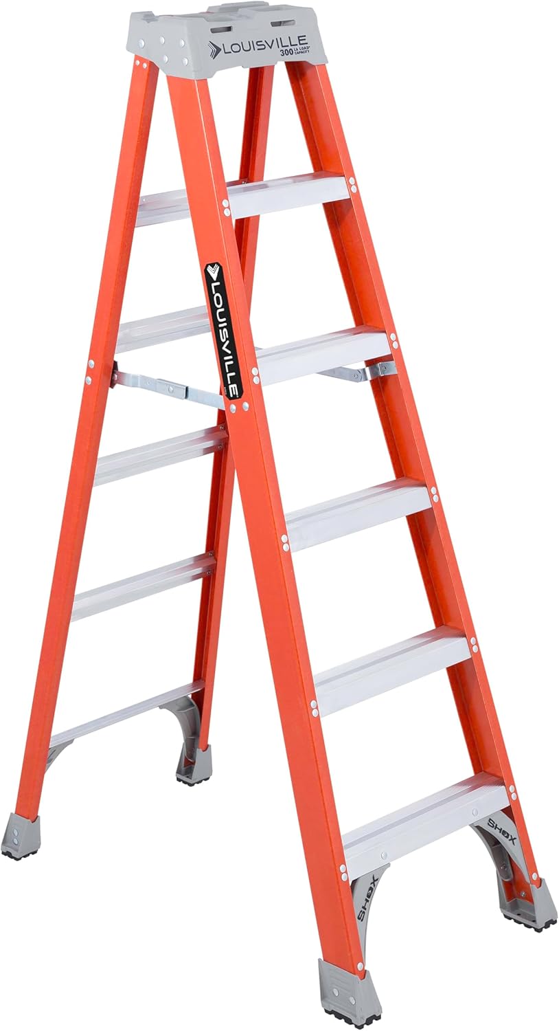 Louisville Ladder 6-Foot Fiberglass Step Ladder for Safety