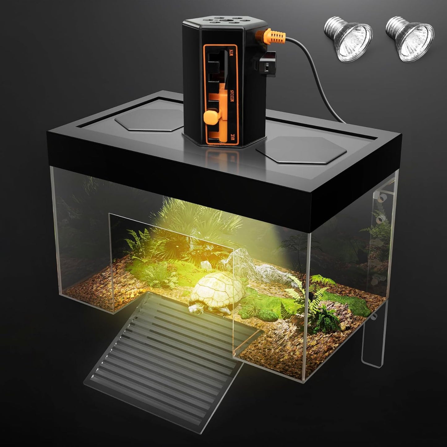 Turtle Basking Platform with Light for Red Eared Sliders