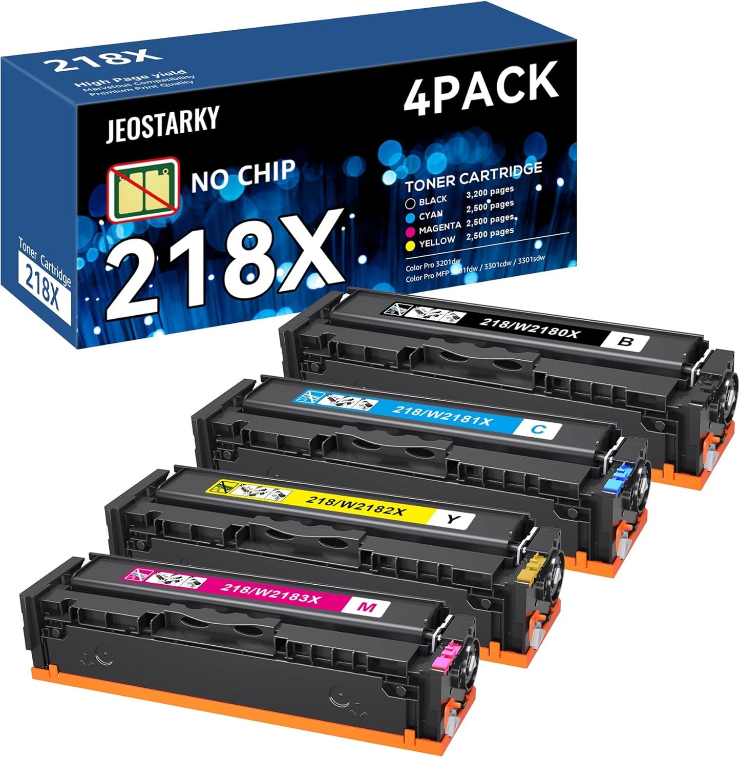 HP 218X 4-Pack Toner Cartridges - Vibrant Colors!