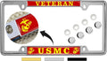 Veteran USMC EGA Emblem Chrome License Plate Frame - Officially