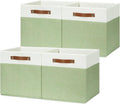Fabric Cube Storage Bins 13x13 Set of 4 - Collapsible Canvas Organizer