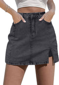 luvamia Denim Skorts Skirt - High Waisted Stretchy Jean Shorts