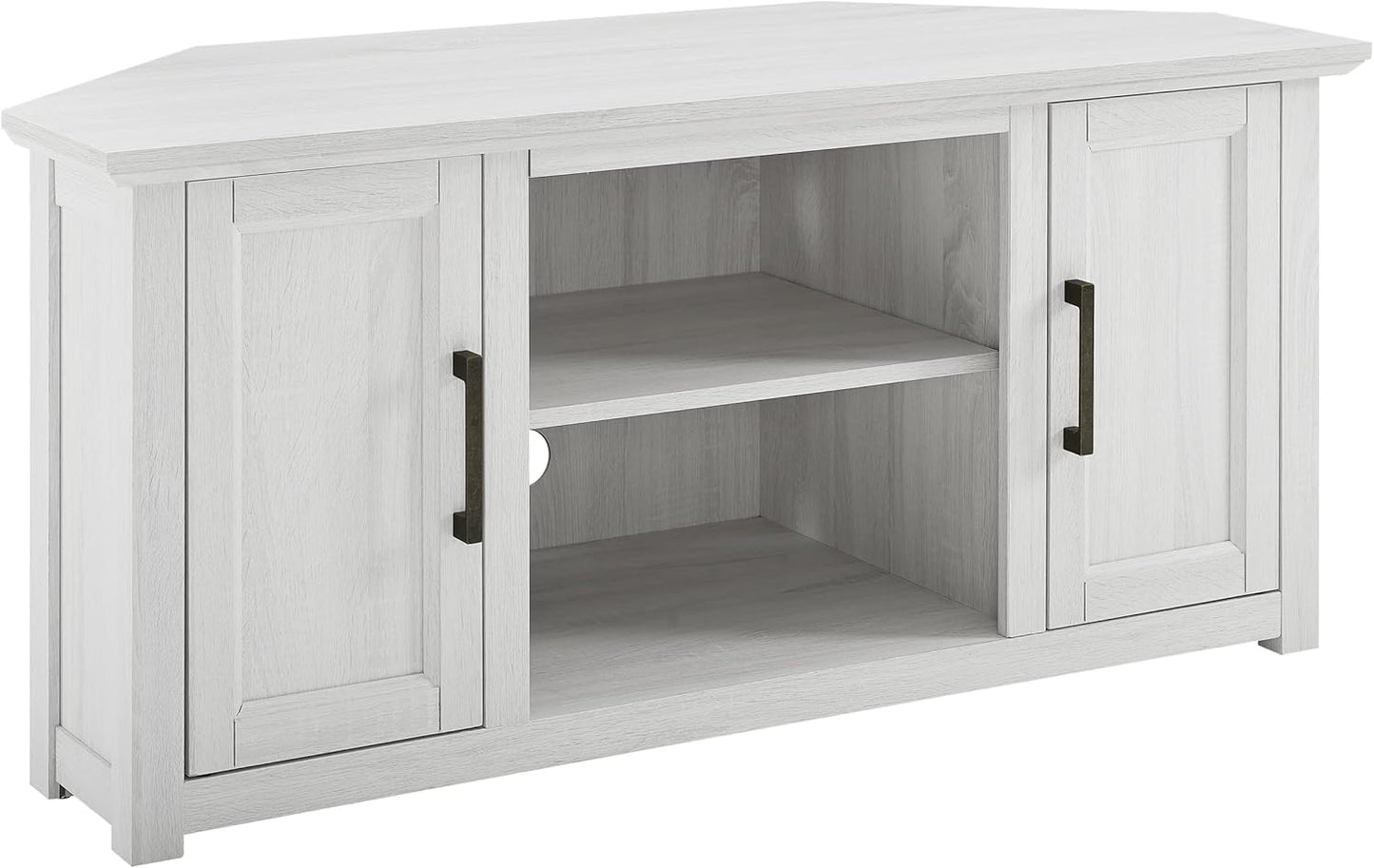 Whitewash TV Stand: Adjustable Storage for 50+ inch TVs