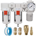 3/8ft NPT Air Drying System - Double Air Filters Regulator Combo
