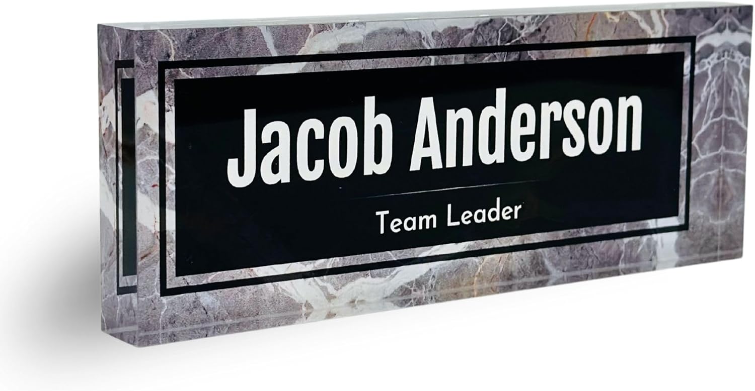 Customized Clear Acrylic Desk Name Plate Block for Professionals