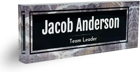 Customized Clear Acrylic Desk Name Plate Block for Professionals