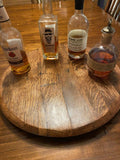 Handmade Oak Kentucky Bourbon Barrel Lid Lazy Susan - Durable