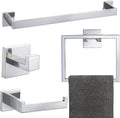 4-Piece Chrome Bathroom Hardware Set 23.6 in - Polished SUS304