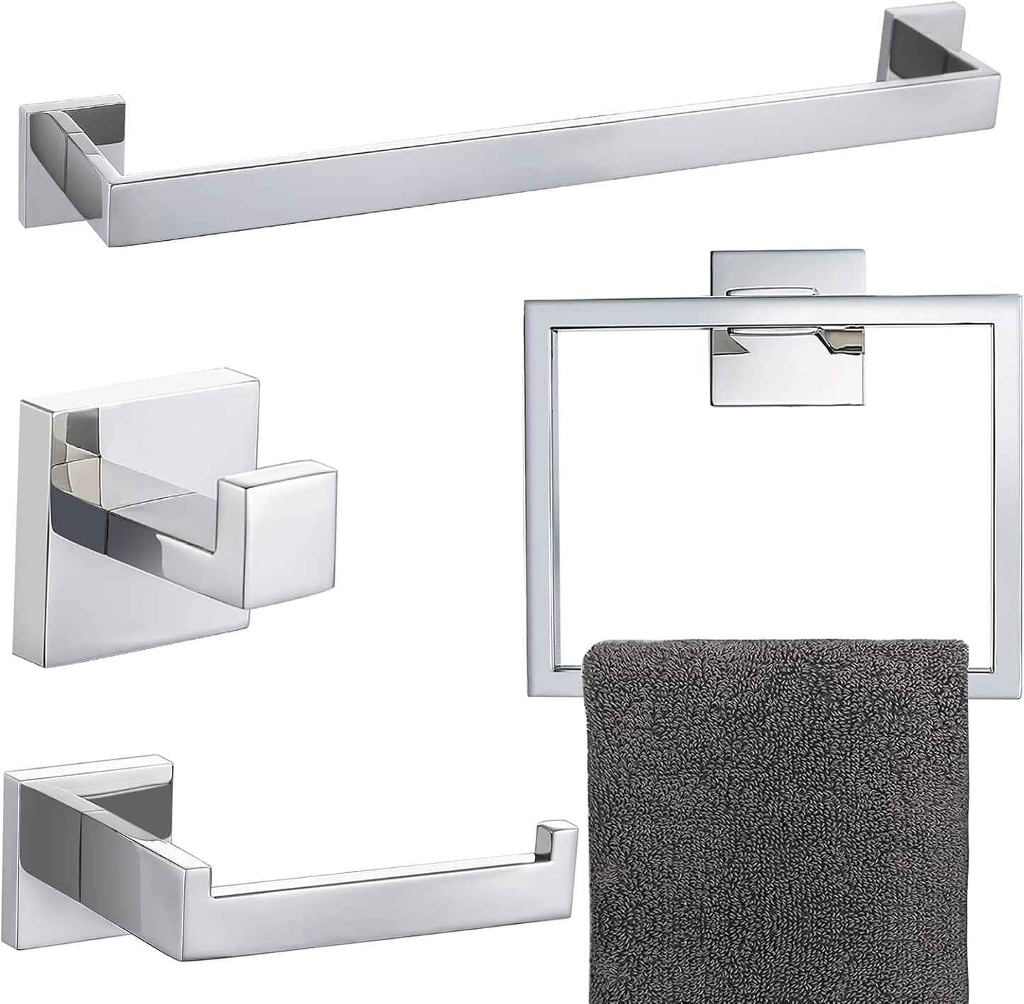 4-Piece Bathroom Hardware Set for Stylish and Organized Spaces