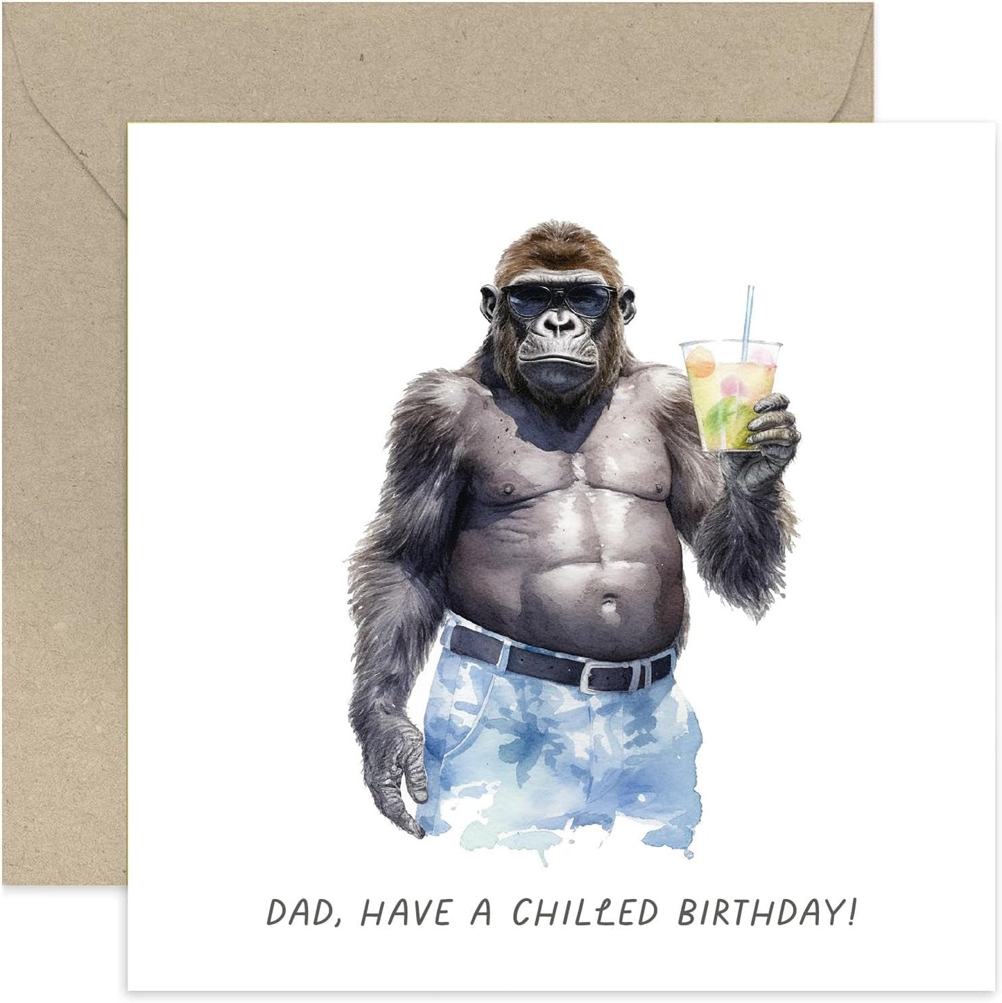 Chilled Birthday Gorilla Card for Dad