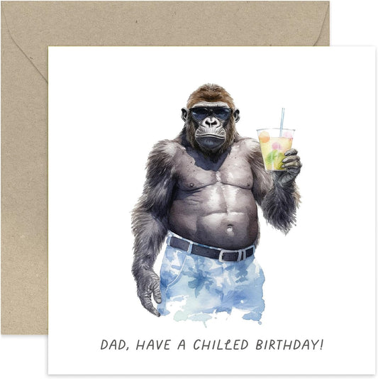 Chilled Birthday Gorilla Card for Dad