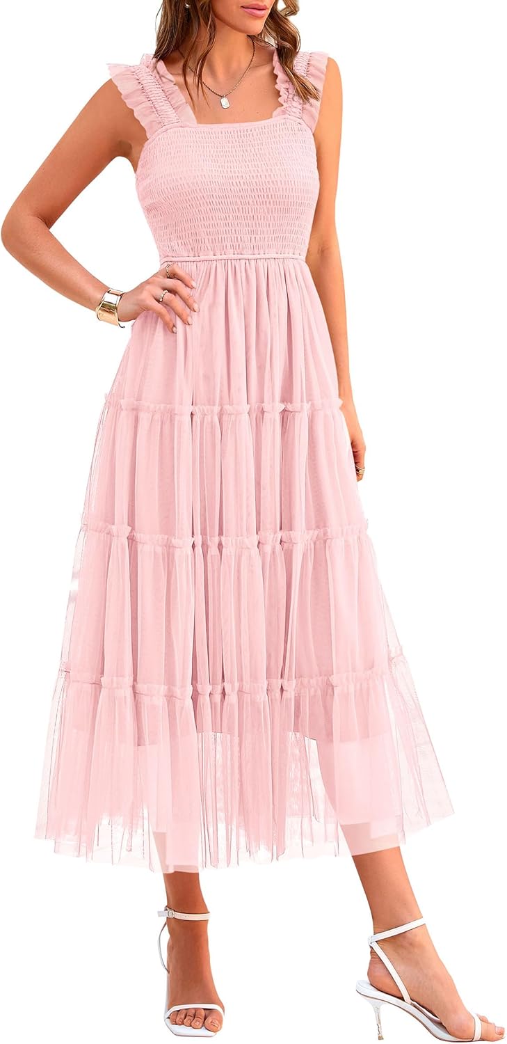 PRETTYGARDEN Women's Summer Tulle Midi Dress for Every Occasion