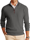 Mens Quarter-Zip Pullover Sweater Casual Mock Neck - Warm Everyday