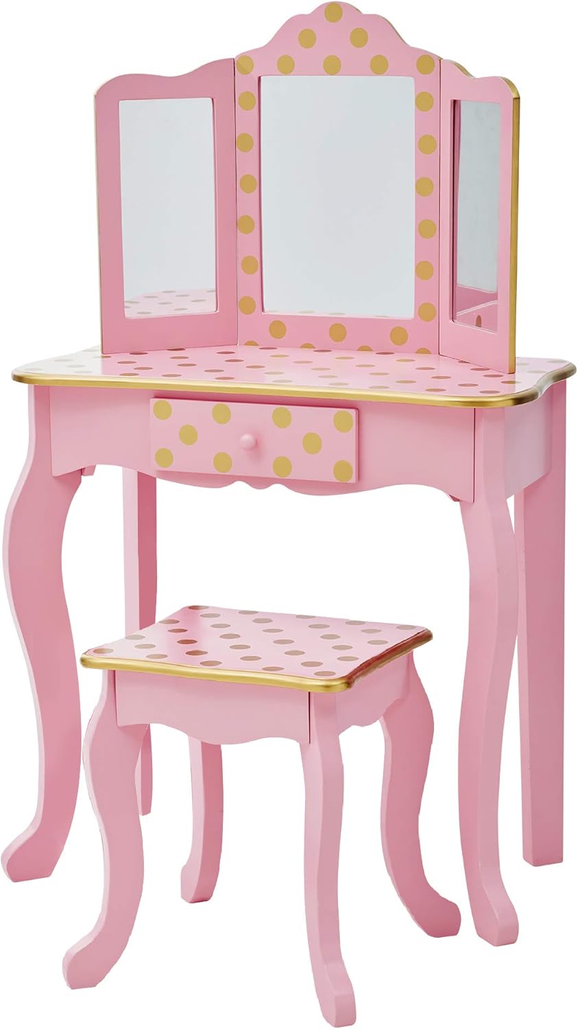 Teamson Kids Pretend Play Vanity Set with Mirror & Storage