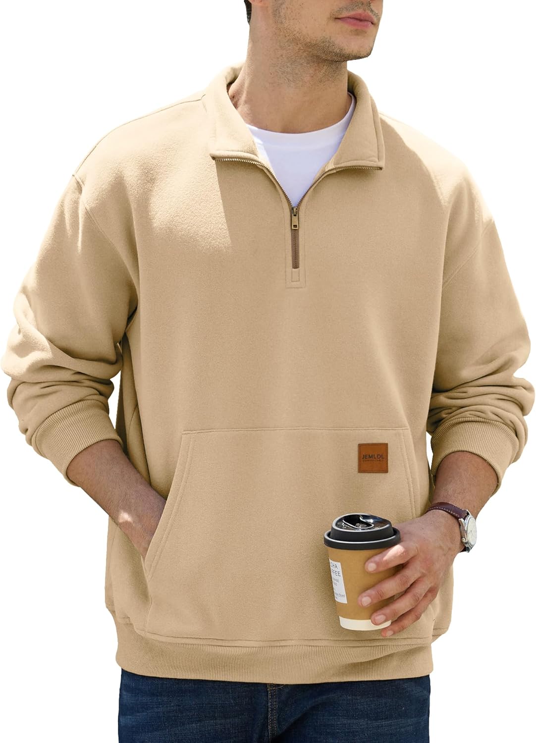 Men's Fleece Quarter Zip Pullover Sweatshirt for All Occasions