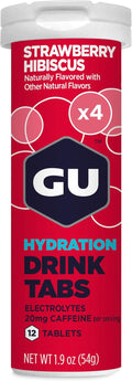 GU Energy Hydration Electrolyte Drink Tablets, Strawberry Hibiscus