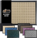 WeatherMax All-Season Doormat Taupe Grid - Durable Indoor Outdoor Mat