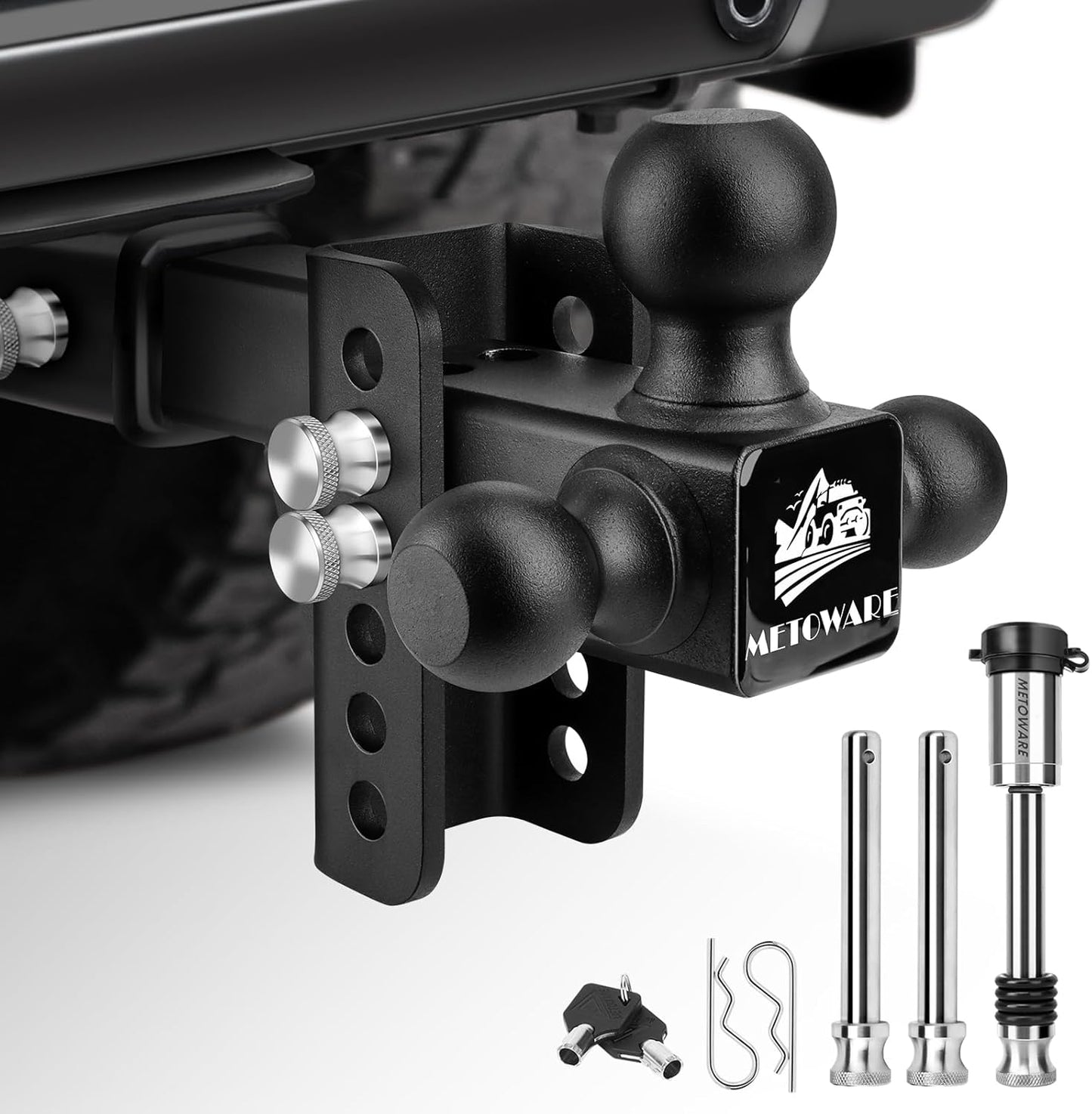 METOWARE Trailer Hitch with 4-Inch Drop for Versatile Towing