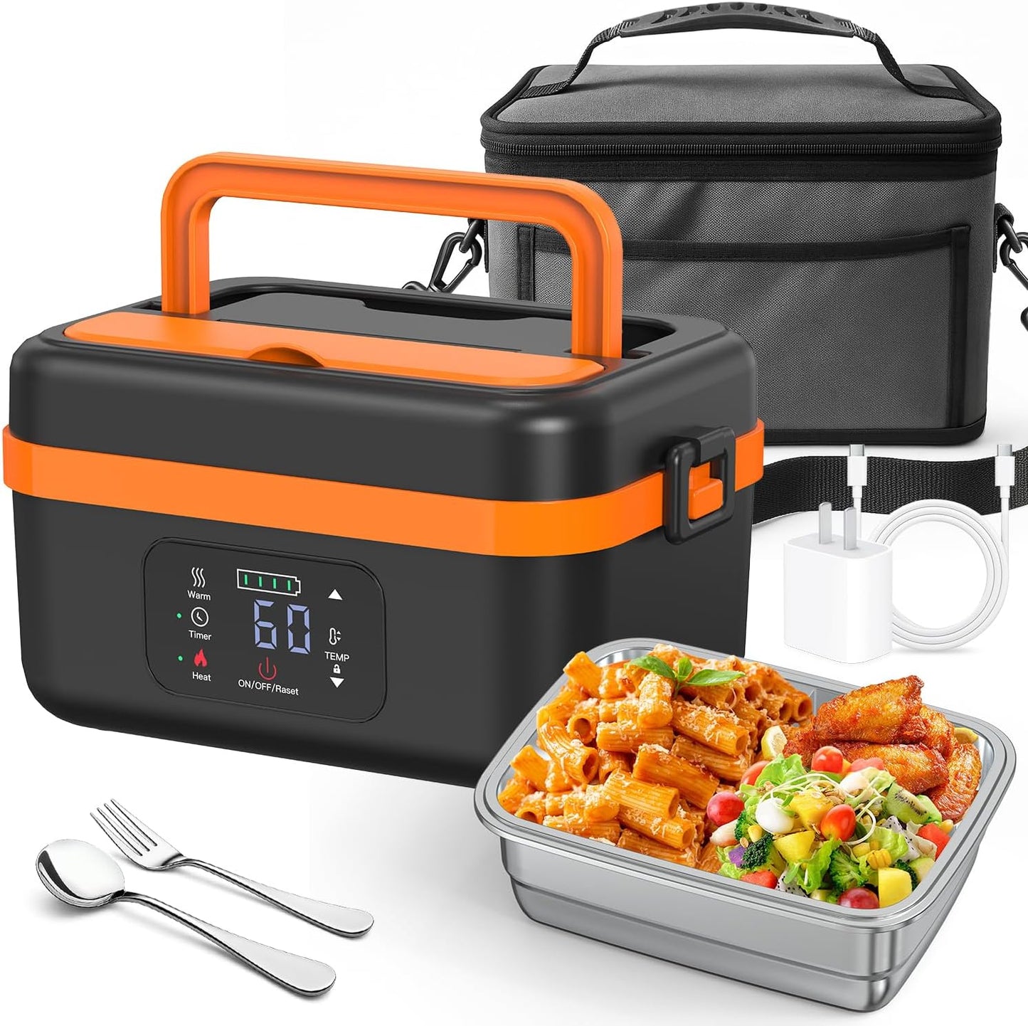 Electric Lunch Box For Adults - Self Heating Food Warmer
