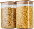 156oz Airtight Glass Square Storage Canister Set of 2 - Large Clear