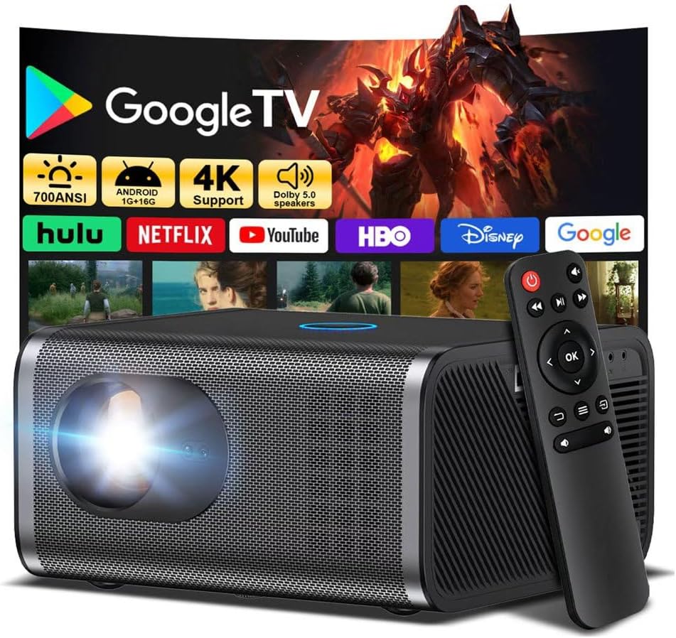 Polaring A1 Android Projector 1080P 4K with Built in Apps
