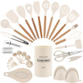 Country Kitchen Non Stick Silicone Utensil Set 38 Piece - Khaki
