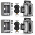 ELEGRP Outdoor GFCI Outlet Kit with Weatherproof Cover and Box
