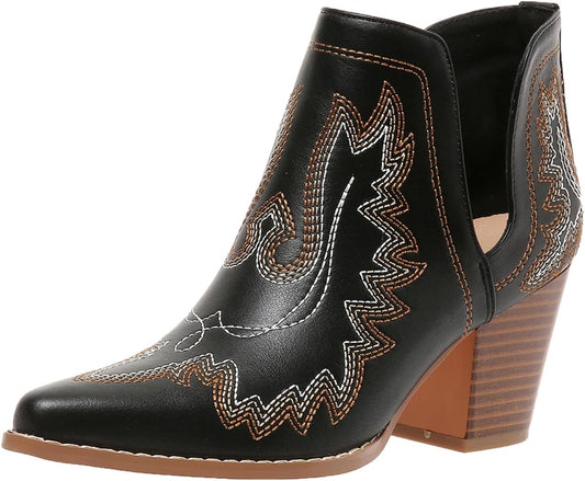 SelRoys Cowboy Boots for Women - Stylish Ankle Western Booties